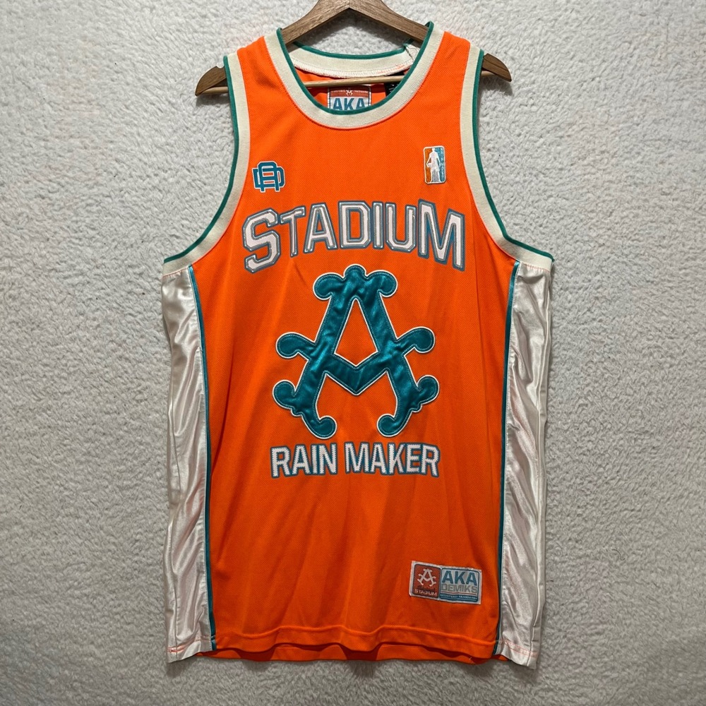 AKA Demiks Mens Orange Stadium Rain Maker Basketball Jersey Size Large